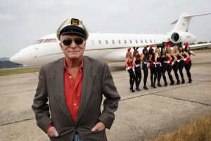 Playboy founder Hugh Hefner arrives at Stansted Airport on June 2, 2011 in Stansted, England. (Credit: an Kitwood/Getty Images)