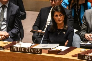 Ambassador to the UN, Nikki Haley, listens to remarks during a United Nations Security Council meeting on North Korea on September 4, 2017. (Credit: Stephanie Keith/Getty Images)