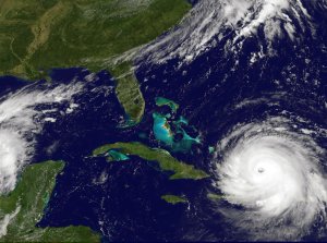 In this NOAA handout image, NOAA's GOES satellite shows Hurricane Irma as it moves towards the Florida Coast in the Caribbean Sea taken at 16:15 UTC on September 07, 2017. (Credit: NOAA GOES Project via Getty Images)