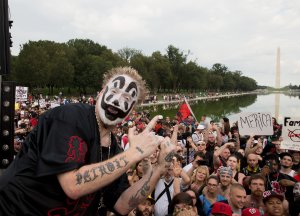 Violent J of Insane Clown Posse poses before the Juggalo March takes off from the Lincoln Memorial on the National Mall, Sept. 16, 2017. (Credit: Tasos Katopodis / Getty Images)