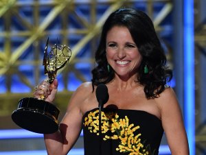 Actor Julia Louis-Dreyfus accepts Outstanding Lead Actress in a Comedy Series for 'Veep' onstage during the 69th Emmy Awards at the Microsoft Theatre on September 17, 2017 in Los Angeles. (Credit: FREDERIC J. BROWN/AFP/Getty Images)