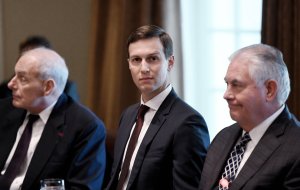 Jared Kushner (center), President Trump's adviser and son-in-law attends a working luncheon with Prime Minister Mariano Rajoy of Spain in the Cabinet Room of the White House on September 26, 2017.(Credit: Olivier Douliery-Pool/Getty Images)