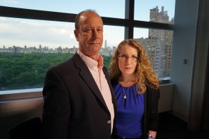 Jim and Evelyn Piazza, parents of Timothy Piazza who died after hazing at Penn State, are seen in New York. (Credit: CNN)