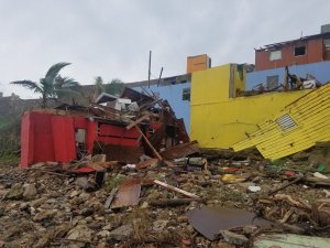 La Perla, the San Juan neighborhood where the music video for hit song "Despacito" was filmed, suffered severe damages at the hands of Hurricane Maria. (Credit: Jessica Rios/El Nuevo Dia via CNN Wire)