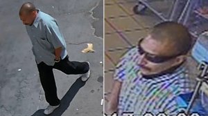 Surveillance images released by Santa Ana police on Sept. 27, 2017, show a man wanted in a series of robberies in Santa Ana.