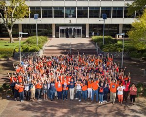 NASA's Johnson Space Center‏ in Houston tweeted this photo of Astros fans among its staff on Oct. 26, 2017.