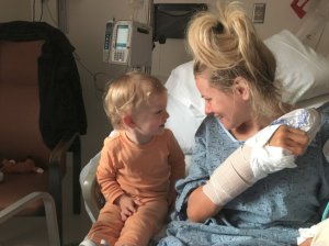 Caroline Maurer is shown in a photo posted to a YouCaring page created for her.