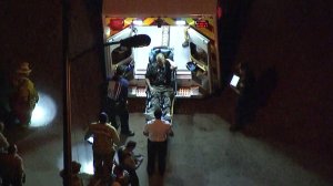 A wounded deputy is loaded into an ambulance on Oct. 5, 2017 in South El Monte. (Credit: KTLA)