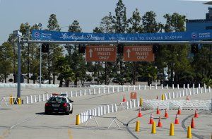 The parking lot at Dodger stadium is shown in this file photo. (Credit: Kevork Djansezian/Getty Images)