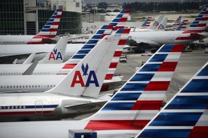 American Airlines passenger planes are seen on the tarmac at Miami International Airport in Miami, Florida, June 8, 2015. (Credit: ROBYN BECK/AFP/Getty Images)