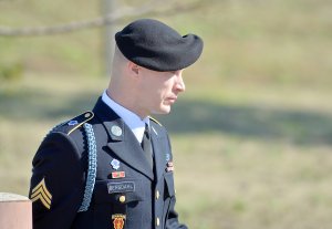 U.S. Army Sgt. Robert Bowdrie 'Bowe' Bergdahll, 29 of Hailey, Idaho, leaves the Ft. Bragg military courthouse after a pretrial hearing on January 12, 2016 in Ft. Bragg, North Carolina. (Credit: Sara D. Davis/Getty Images)