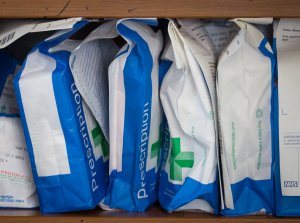 Pharmaceuticals and prescriptions awaiting collection are seen on Feb. 12, 2016. (Credit: Matt Cardy / Getty Images)