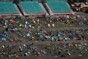 Belongings are scattered and left behind at the site of the mass shooting at the Route 91 Harvest Festival, October 3, 2017 in Las Vegas, (Credit: Drew Angerer/Getty Images)