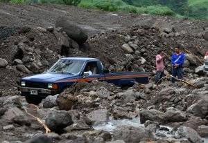 View of damages caused by the passage of Tropical Storm Nate, near Goascoran, Honduras on Oct. 6, 2017. (Credit: Orlando Sierra / AFP / Getty Images)