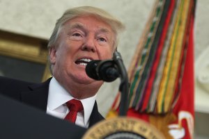 President Donald Trump speaks during an event in the Oval Office of the White House October 24, 2017 in Washington, DC. (Credit: Alex Wong/Getty Images)