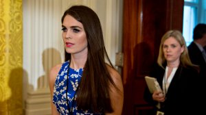 Hope Hicks, White House director of communications, arrives to a swearing-in ceremony of White House senior staff in the East Room of the White House on Jan. 22, 2017, in Washington, D.C. (Credit: Andrew Harrer-Pool/Getty Images)