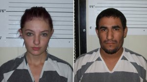 Cheyanne Harris, left, and Zachary Koehn are seen in booking photos released by the Chickasaw County Sheriff's Office.