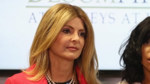 Attorney Lisa Bloom appears at a press conference on Sept. 20, 2017, in Woodland Hills, representing her client, Montia Sabbag, against accusations she is extorting comedian Kevin Hart. (Credit: Frederick M. Brown/Getty Images)