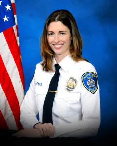 Records technician Rachael Parker is seen in a photo released by Manhattan Beach police on Oct. 2, 2017.