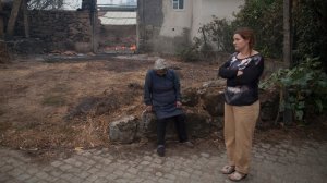 Women are seen in the village of Vila Nova, Portugal on Oct. 16, 2017, after wildfires raged through the area and burned down houses. (Credit: Pablo Blazquez Dominguez/Getty Images)