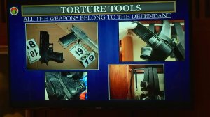 Tools allegedly used to torture Gabriel Fernandez were displayed during opening statements on Oct. 16, 2017. (Credit: KTLA)