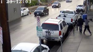 A man strikes another man seemingly at random in the Hollywood area on Oct. 20, 2017, as seen in video released by the LAPD on Nov. 29, 2017.