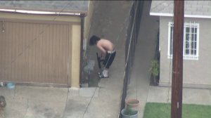 A man was shot after a sheriff's SWAT team surrounded a home in Compton on Nov. 2, 2017. (Credit: KTLA)