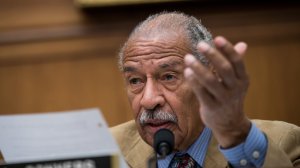 Rep. John Conyers (D-MI) questions witnesses during a House Judiciary Committee hearing concerning the oversight of the U.S. refugee admissions program, on Capitol Hill, Oct. 26, 2017, in Washington, D.C. (Credit: Drew Angerer/Getty Images)