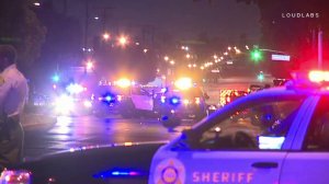 The scene following a shooting on Nov. 3, 2017, at a bar in Gardena is seen here. (Credit: LoudLabs)