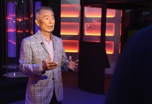 Actor George Takei is interviewed during the a "Star Trek" event at Intrepid Sea-Air-Space Museum in New York City on June 30, 2016. (Credit: Michael Loccisano / Getty Images)