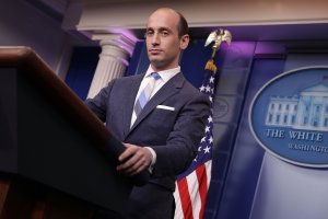 Senior Adviser to the President for Policy Stephen Miller talks to reporters during a White House press briefing Aug. 2, 2017. (Credit: Chip Somodevilla / Getty Images)