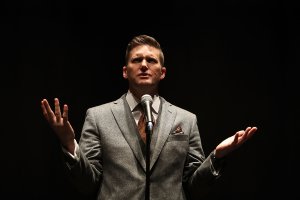 White nationalist Richard Spencer speaks during a press conference at the Curtis M. Phillips Center for the Performing Arts on Oct. 19, 2017 in Gainesville, Florida. (Credit: Joe Raedle/Getty Images)