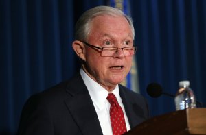 Attorney General Jeff Sessions speaks about domestic security in New York on November 2, 2017 in New York City. (Credit: Spencer Platt/Getty Images)
