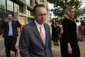 Mick Mulvaney walks back to the White House from the CFPB building after he showed up for his first day of work on Nov. 27, 2017 in Washington, D.C. (Credit: Alex Wong/Getty Images)