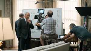 A scene involving Kevin Spacey, star of "House of Cards," is filmed. (Credit: Netflix via CNN)