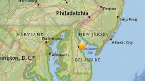 An earthquake with preliminary magnitude 4.4 struck Delaware on Nov. 30, 2017. (Credit: USGS)