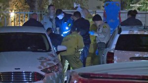 A deputy was transported in unknown condition after a shooting that also left a suspect injured in Santa Clarita on Nov. 28, 2017, authorities said. (Credit: RMG News)