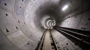 The first of two tunnels for the Regional Connector is shown in an undated photo. (Credit: Al Seib / Los Angeles Times)