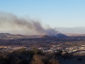 A photo taken above Temecula shows the Liberty Fire in the Murrieta area on Dec. 7, 2017. (Credit: Matthew King)