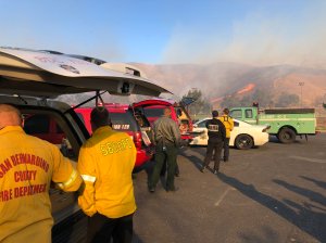 San Bernardino County Fire Department tweeted this photo of a response to the Little Mountain Fire on Dec. 5, 2017.