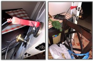 The Flagler County Sheriff's Office released these photos showing the rigged door.