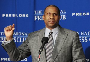 Tavis Smiley speaks during at an event on January 12, 2012 at the National Press Club in Washington, DC. (Credit: KAREN BLEIER/AFP/Getty Images)