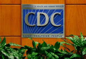 A podium with the logo for the Centers for Disease Control and Prevention at the Tom Harkin Global Communications Center on Oct. 5, 2014, in Atlanta. (Credit: Kevin C. Cox/Getty Images)