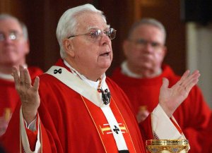 Bernard Law is seen in a file photo from 2002. (Credit: C.J. GUNTHER/AFP/Getty Images)