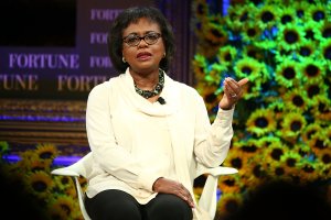 Anita Hill speaks onstage at the Fortune Most Powerful Women Summit 2016 on Oct. 19, 2016 in Dana Point. (Credit: Joe Scarnici/Getty Images for Fortune)