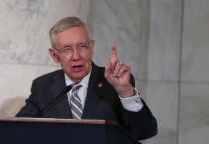 Sen. Harry Reid (D-NV) speaks during his leadership portrait unveiling ceremony on Dec. 8, 2016 on Capitol Hill in Washington, D.C. (Credit: Alex Wong/Getty Images)