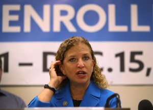 Rep. Debbie Wasserman Schultz, D-FL, speaks during a press conference at the Broward Regional Health Planning Council about the Affordable Care Act on Oct. 31, 2017 in Hollywood, Florida. (Credit: Joe Raedle/Getty Images)