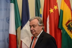 United Nations Secretary General António Guterres arrives to deliver remarks to the press at the U.N. headquarters on Dec. 6, 2017 in New York City. (Credit: Stephanie Keith/Getty Images)