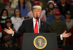 President Donald Trump speaks during a rally at the Pensacola Bay Center on December 8, 2017 in Pensacola, Florida. (Credit: Joe Raedle/Getty Images)