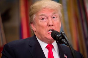 US President Donald Trump speaks during a signing ceremony at the White House in Washington, DC, December 12, 2017. (Credit: SAUL LOEB/AFP/Getty Images)